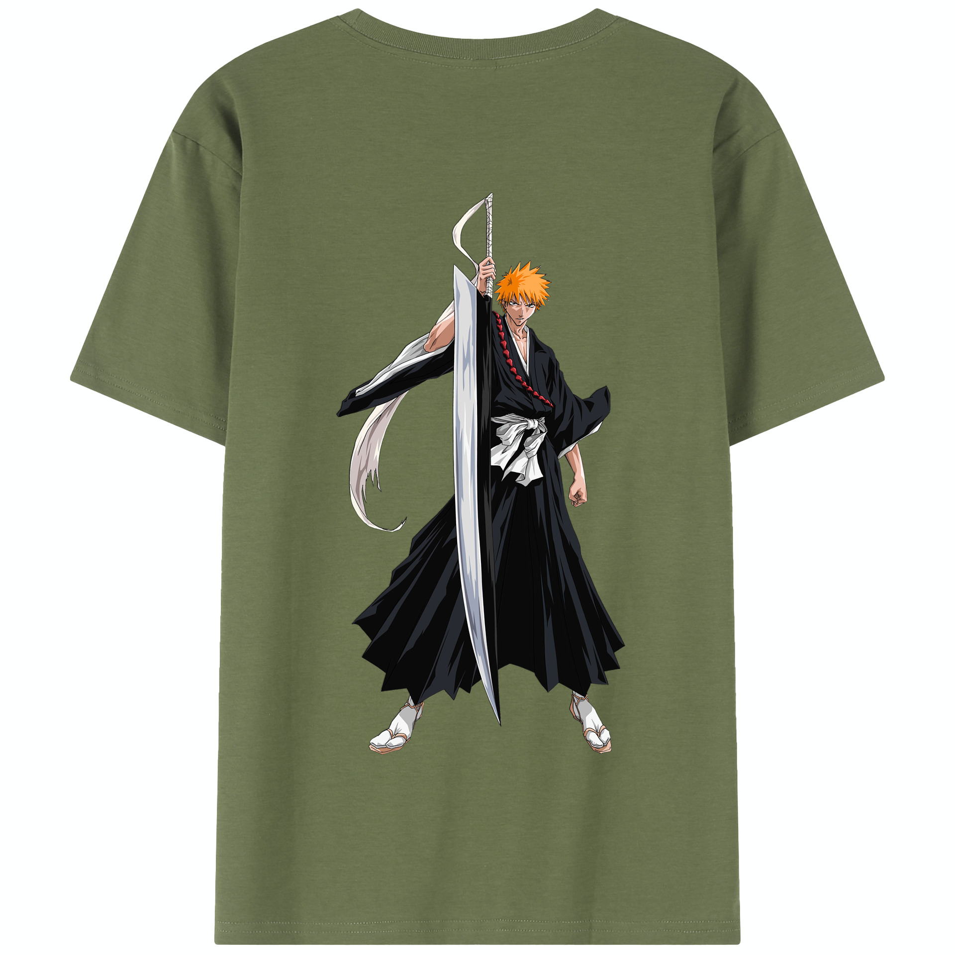 （画像用） ブリーチ 黒崎一護（くろさき いちご）BLEACH Kurosaki Ichigo 綿100％半袖Tシャツ（背面プリント）